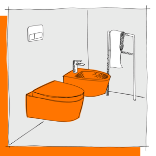 WC _ Bidet-Wand oder Stand WC