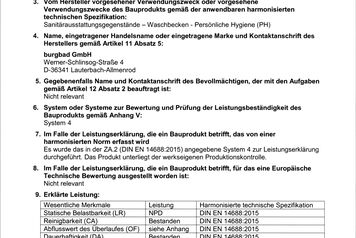 Leistungsbeschreibung Burgbad Mineralguss WT Aufsatz + Überlauf laut BauPVONr. 305_2011_Ref12 Leistungsbeschreibung Burgbad Mineralguss WT Aufsatz + Überlauf laut BauPVONr. 305_2011_Ref12