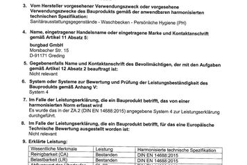 Leistungsbeschreibung Burgbad Keramik WT mit Wandbefestigung mit unsichtbarem Überlau laut BauPVONr. 305_2011