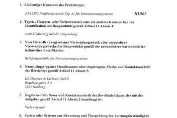 Leistungsbeschreibung_Hutterer_Lechner_HL901_laut_BauPVO_Nr._305_2011 Leistungsbeschreibung_Hutterer_Lechner_HL901_laut_BauPVO_Nr._305_2011